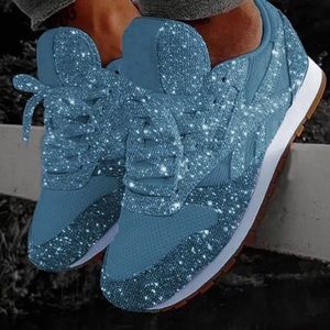 Bling sneakers in blue!!! Size 7 Us